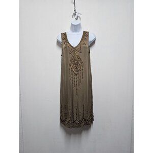 TWELFTH STREET by CYNTHIA VINCENT SLEEVELESS BEADED DRESS Sz P